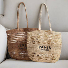Load image into Gallery viewer, PARIS Embroidered Woven Tote Bag for Casual Travel