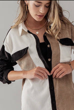 Load image into Gallery viewer, Relaxed Fit Colorblock Corduroy Shacket - FINAL SALE