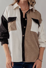 Load image into Gallery viewer, Relaxed Fit Colorblock Corduroy Shacket - FINAL SALE