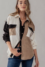 Load image into Gallery viewer, Relaxed Fit Colorblock Corduroy Shacket - FINAL SALE