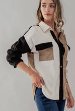 Load image into Gallery viewer, Relaxed Fit Colorblock Corduroy Shacket - FINAL SALE