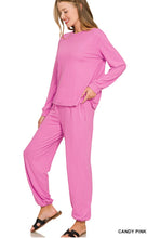 Load image into Gallery viewer, ZENANA - SOFT HACCI LONG SLEEVE ROUND NECK TEE & JOGGERS SET - Multiple Colors