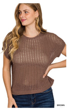 Load image into Gallery viewer, ZENANA - VISCOSE CROCHET KNIT SHEER HOLLOW SWEATER - Multiple Colors