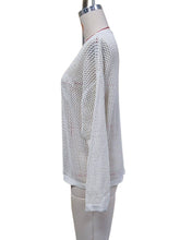 Load image into Gallery viewer, Palm Open-Knit Cover Up Long Sleeve Beach Sweater
