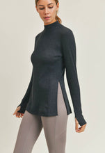 Load image into Gallery viewer, Waffled Long-Sleeve Top with Mock Neck