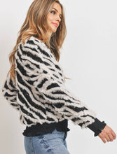 Load image into Gallery viewer, Sweet Rain - Textured Zebra Sweater - FINAL SALE