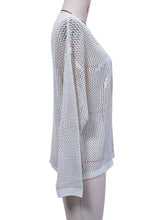 Load image into Gallery viewer, Palm Open-Knit Cover Up Long Sleeve Beach Sweater
