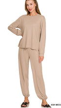 Load image into Gallery viewer, ZENANA - SOFT HACCI LONG SLEEVE ROUND NECK TEE &amp; JOGGERS SET - Multiple Colors
