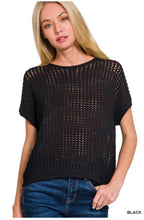 Load image into Gallery viewer, ZENANA - VISCOSE CROCHET KNIT SHEER HOLLOW SWEATER - Multiple Colors
