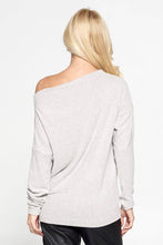 Load image into Gallery viewer, Renee C. - Heather Grey Knit Off the Shoulder Top
