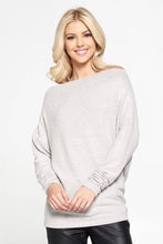 Load image into Gallery viewer, Renee C. - Heather Grey Knit Off the Shoulder Top
