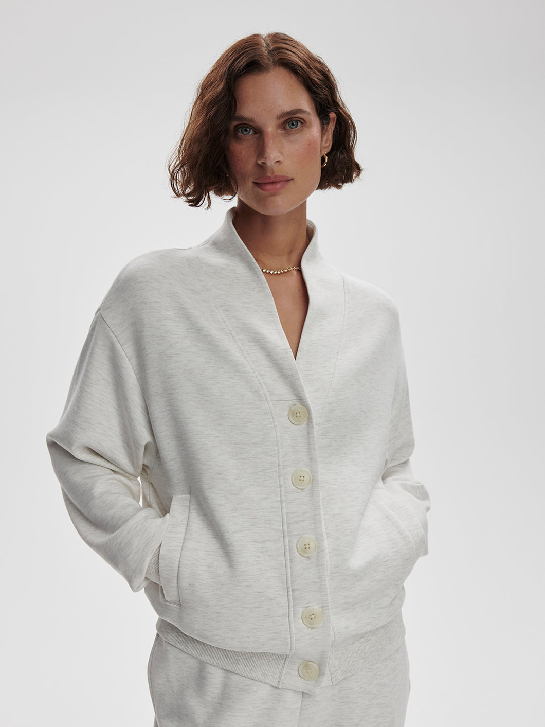Varley Celeste Button Through Sweat