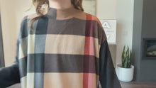 Load and play video in Gallery viewer, Plaid Mock Neck Sweater
