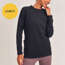 Load image into Gallery viewer, Active Raglan Pullover with Pockets-Black
