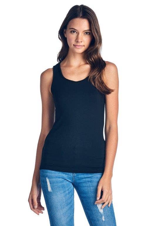 Bamboo Jersey Tank Top - Black