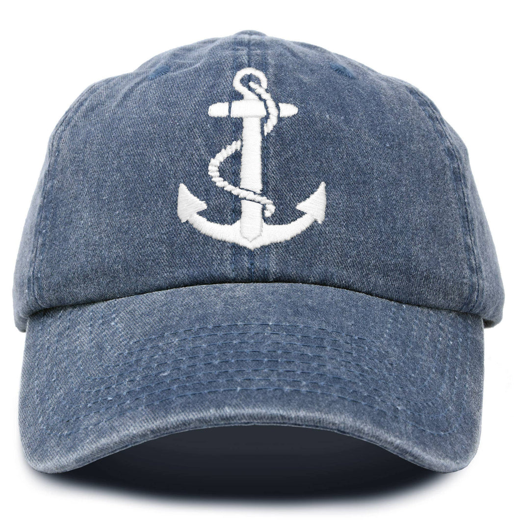 Anchor Hat Sailing Ball Cap - Blue denim