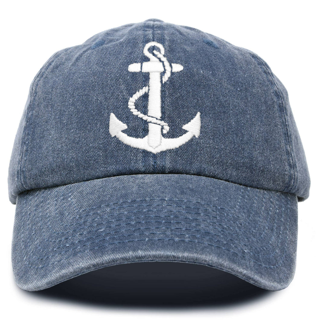 Anchor Hat Sailing Ball Cap - Blue denim