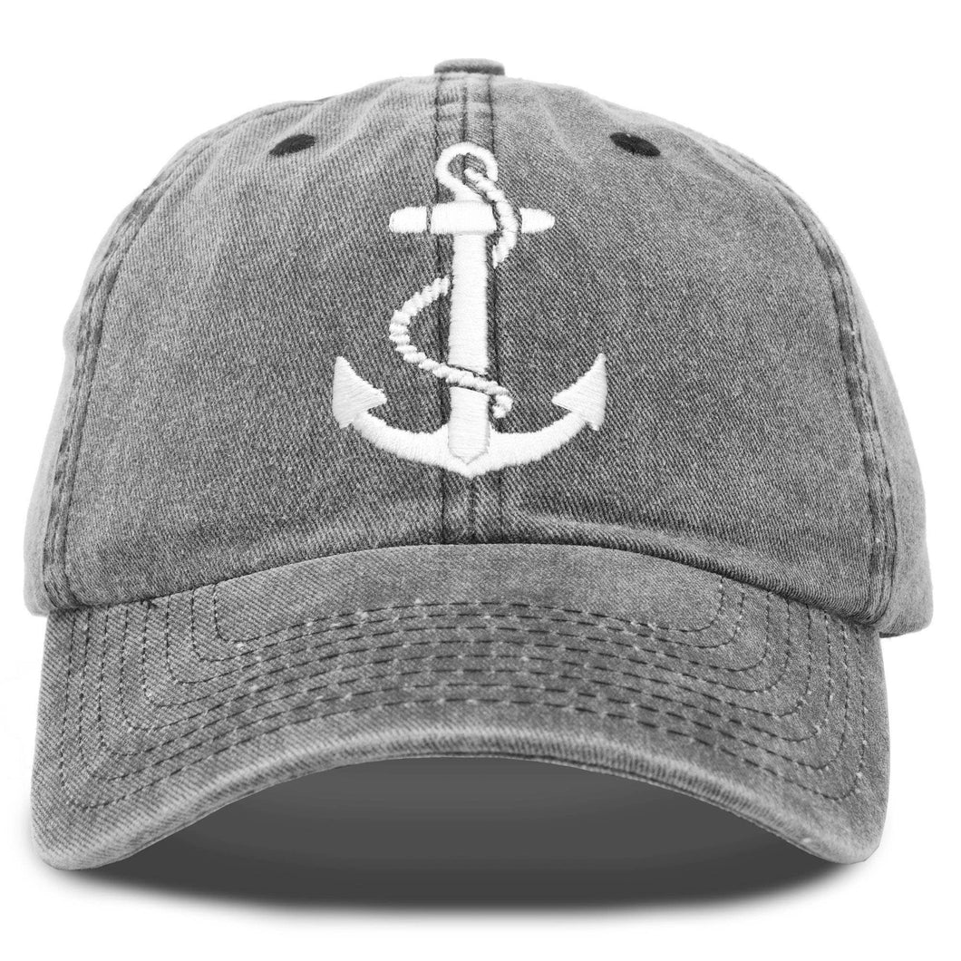 Anchor Hat Sailing Ball Cap - Black denim