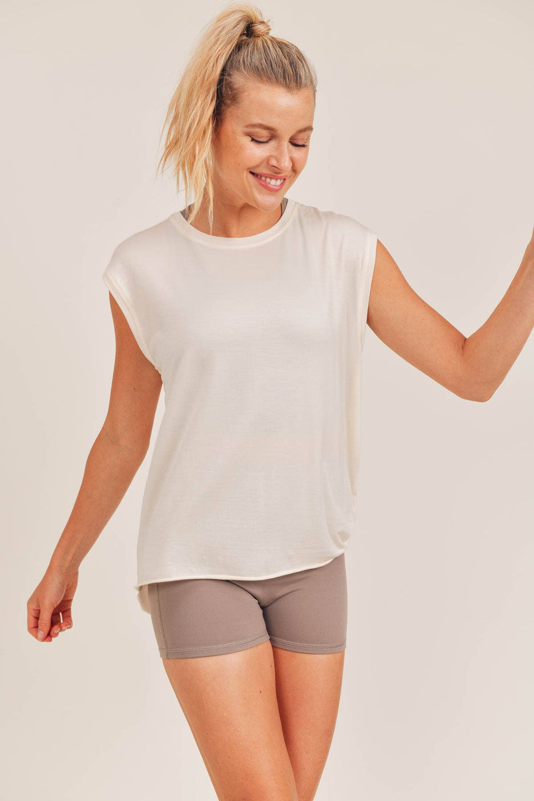 TENCEL Hi-Lo Tank Top - Ivory