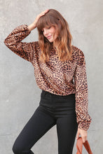 Load image into Gallery viewer, Animal Print Long Sleeve Fuzzy Woven Top
