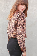 Load image into Gallery viewer, Animal Print Long Sleeve Fuzzy Woven Top
