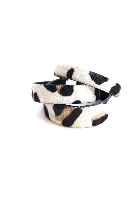 Animal Print Cuff Set-White