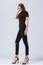 Load image into Gallery viewer, Flying Monkey - MID RISE DISTRESSED RAW HEM CROP SKINNY
