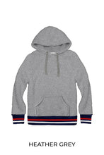 Load image into Gallery viewer, STRIPE CONTRAST RIB BAND SHERPA HOODIE

