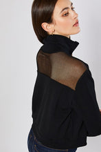 Load image into Gallery viewer, TERRY BLOCKED CROP HALF ZIP UP SWEATSHIRTS W/ MESH
