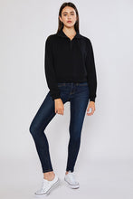 Load image into Gallery viewer, TERRY BLOCKED CROP HALF ZIP UP SWEATSHIRTS W/ MESH

