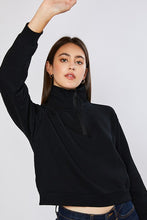 Load image into Gallery viewer, TERRY BLOCKED CROP HALF ZIP UP SWEATSHIRTS W/ MESH
