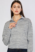 Load image into Gallery viewer, TERRY BLOCKED CROP HALF ZIP UP SWEATSHIRTS W/ MESH
