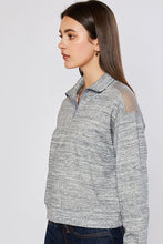 Load image into Gallery viewer, TERRY BLOCKED CROP HALF ZIP UP SWEATSHIRTS W/ MESH
