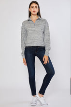 Load image into Gallery viewer, TERRY BLOCKED CROP HALF ZIP UP SWEATSHIRTS W/ MESH
