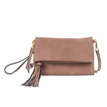 Load image into Gallery viewer, Foldover Zip Tassel Closure Crossbody
