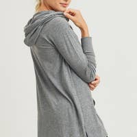 Load image into Gallery viewer, Hoodie Hi-Lo Raglan Pullover-GRAY
