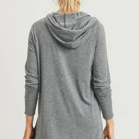 Load image into Gallery viewer, Hoodie Hi-Lo Raglan Pullover-GRAY
