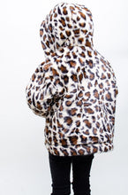 Load image into Gallery viewer, Kids Denim Leopard Fur Jacket
