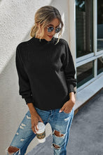 Load image into Gallery viewer, Mockneck Solid Long Sleeve Sweater-Black
