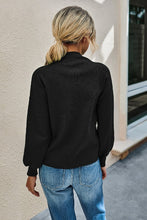 Load image into Gallery viewer, Mockneck Solid Long Sleeve Sweater-Black
