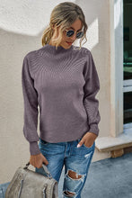 Load image into Gallery viewer, Mockneck Solid Long Sleeve Sweater-Lavender
