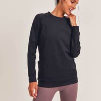 Load image into Gallery viewer, Active Raglan Pullover with Pockets-Black
