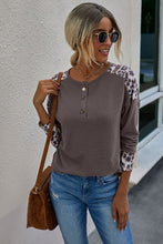 Load image into Gallery viewer, Round Neck Solid Button Loose Top - Beige
