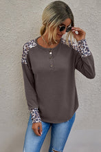 Load image into Gallery viewer, Round Neck Solid Button Loose Top - Beige
