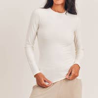Load image into Gallery viewer, Essential Long-Sleeved Micro-Ribbed Athleisure Top
