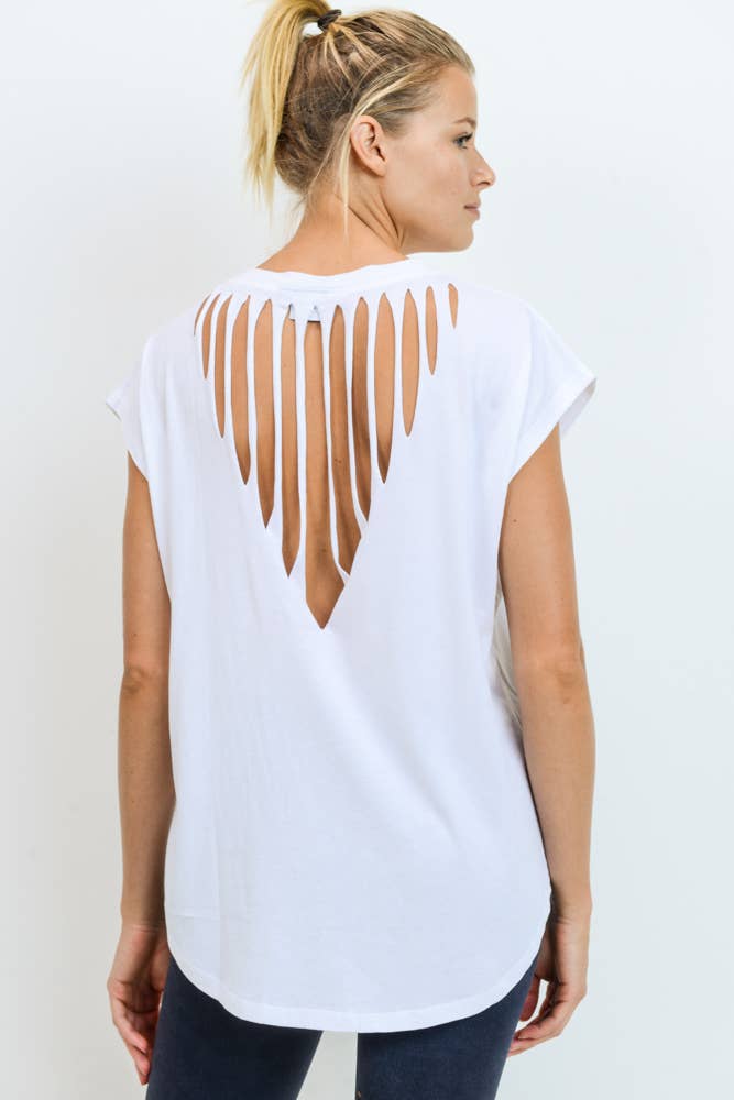 Webbed Cut-Out Back Athleisure Top
