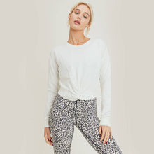 Load image into Gallery viewer, Pigment-Dyed Twist-Front Terry Cotton Pullover - White
