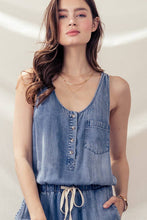 Load image into Gallery viewer, TENCEL DRAWSTRING SLEEVELESS JUMPSUIT
