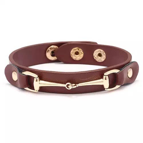 Snaffle bit bracelet, Plum