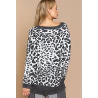 Load image into Gallery viewer, Animal Print Sweater-Grey/Ivory
